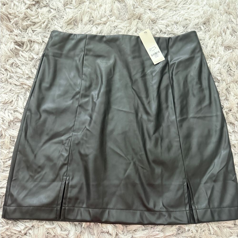 NWT Black Leather Skirt